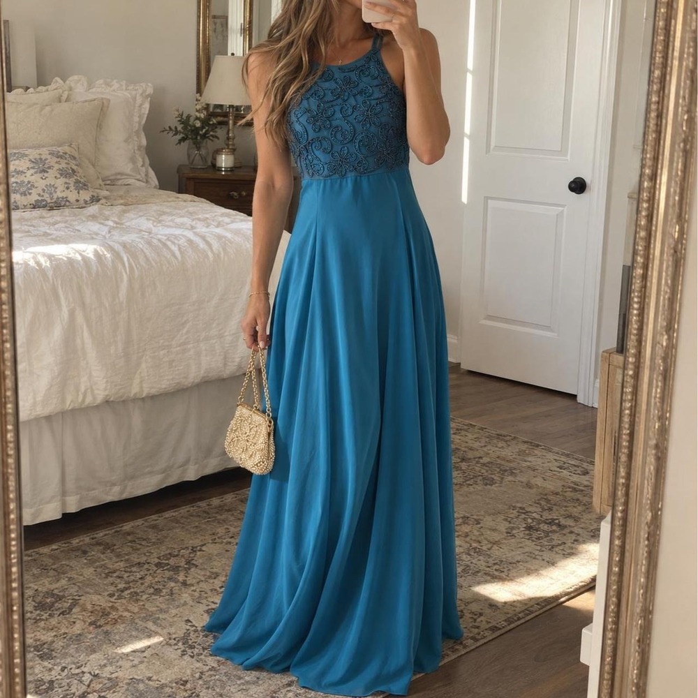 Blue prom dress  Gorgeous blue vintage formal gown